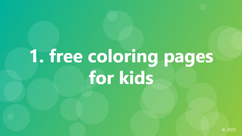 1. free coloring pages for kids