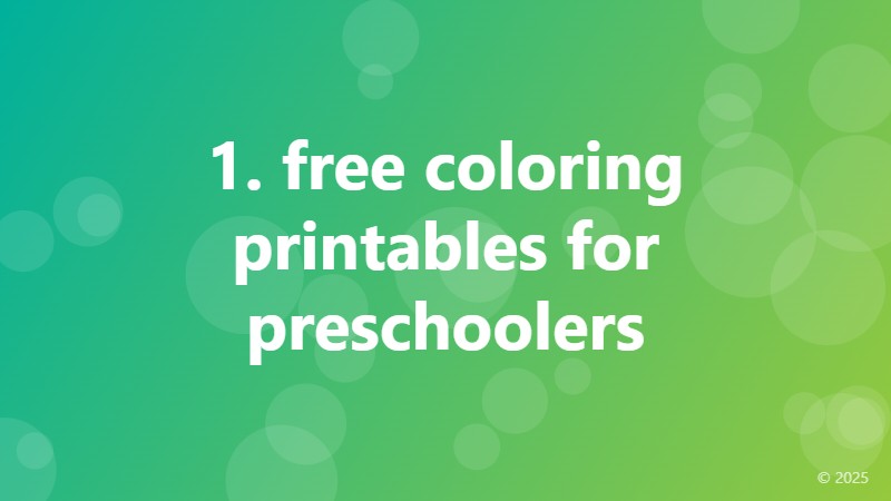 1. free coloring printables for preschoolers