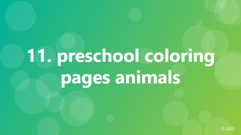 11. preschool coloring pages animals
