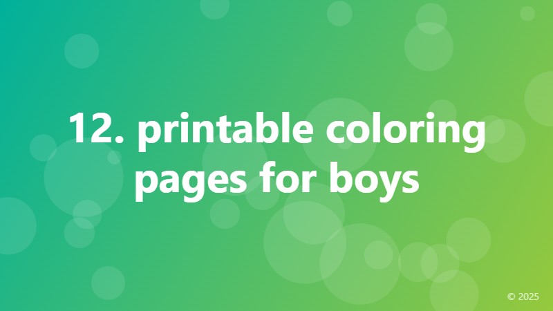12. printable coloring pages for boys