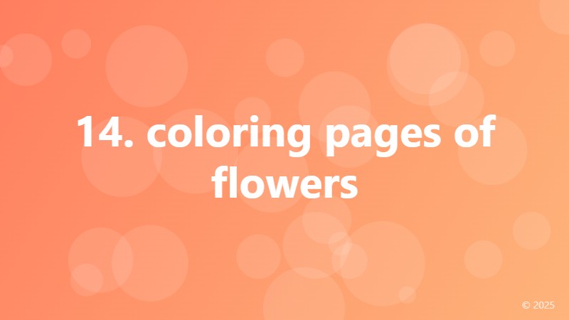 14. coloring pages of flowers