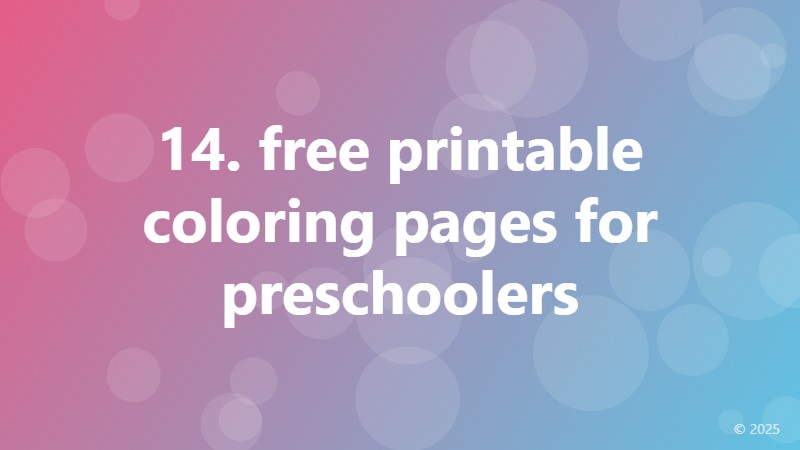 14. free printable coloring pages for preschoolers