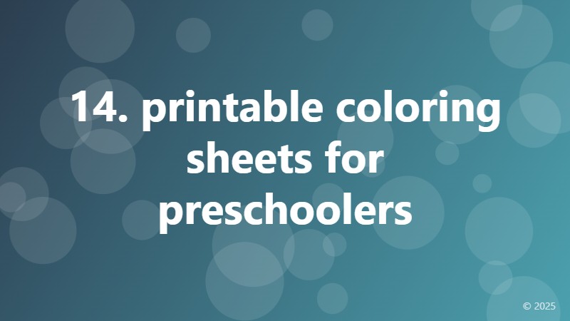 14. printable coloring sheets for preschoolers
