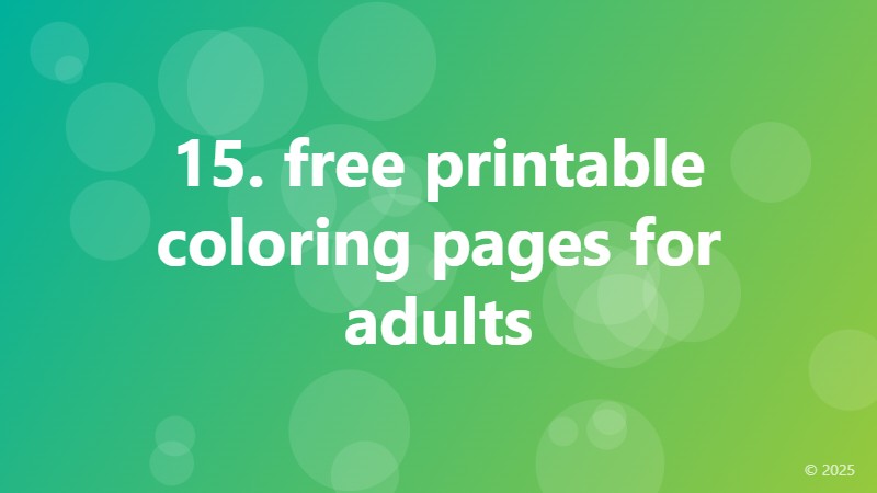 15. free printable coloring pages for adults