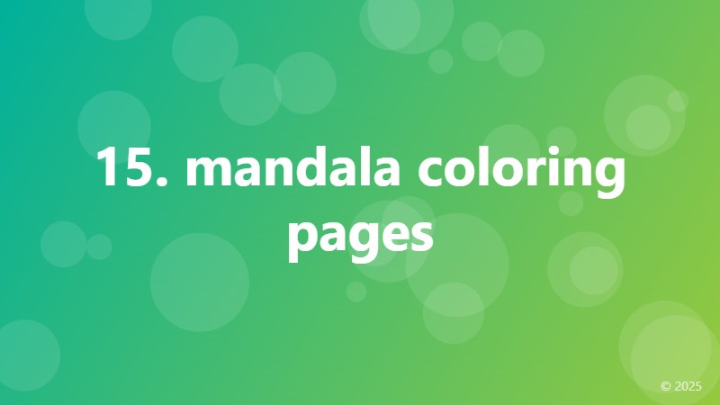 15. mandala coloring pages