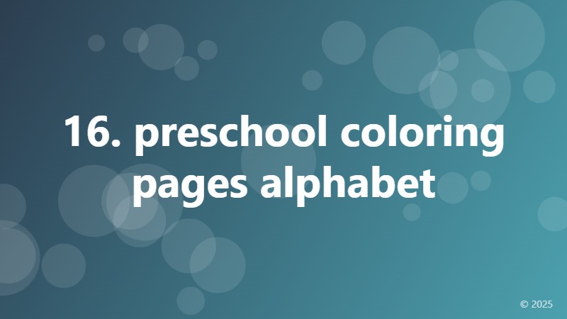 16. preschool coloring pages alphabet