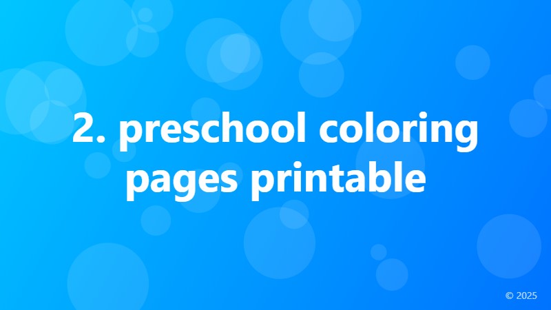 2. preschool coloring pages printable
