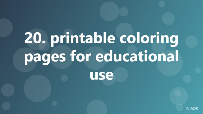 20. printable coloring pages for educational use