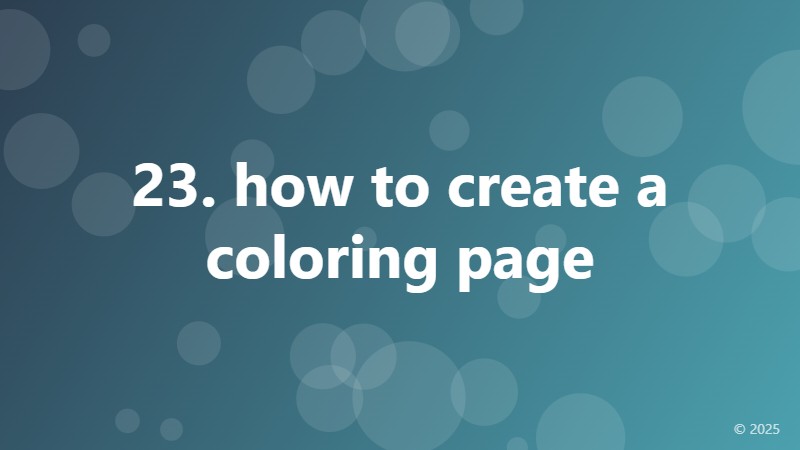 23. how to create a coloring page