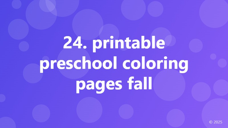 24. printable preschool coloring pages fall