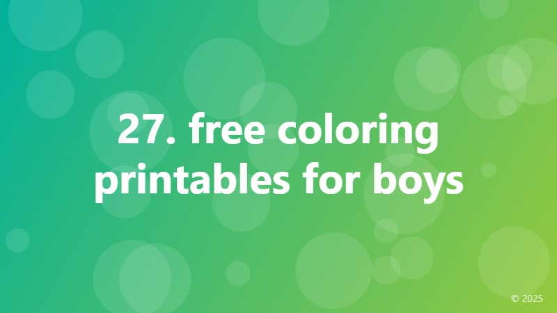 27. free coloring printables for boys