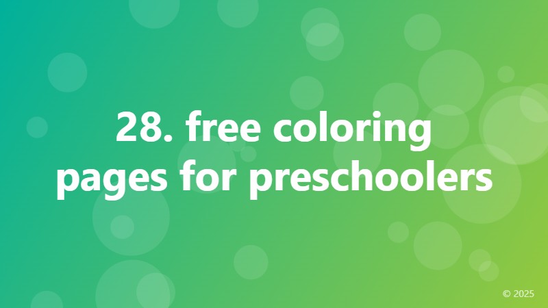 28. free coloring pages for preschoolers