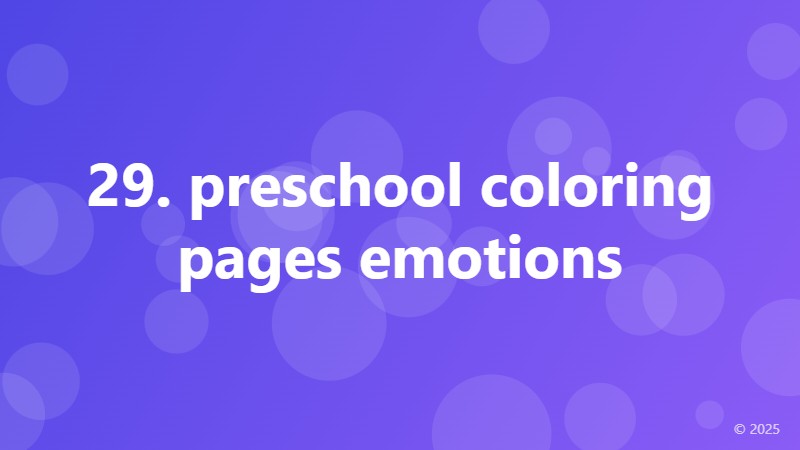 29. preschool coloring pages emotions