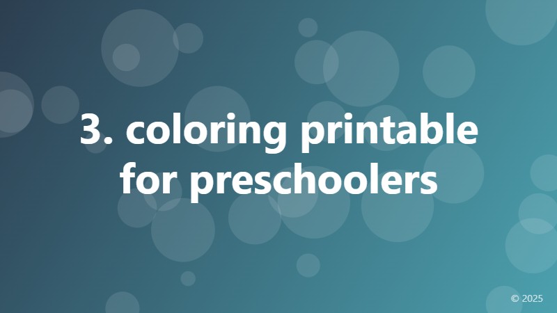 3. coloring printable for preschoolers