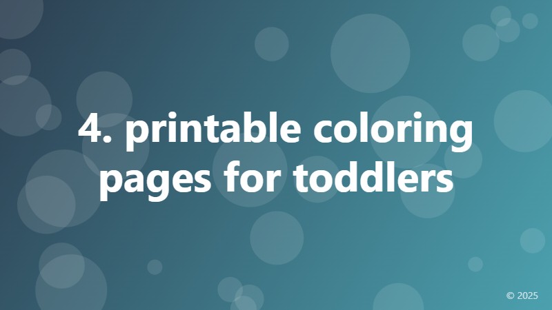 4. printable coloring pages for toddlers