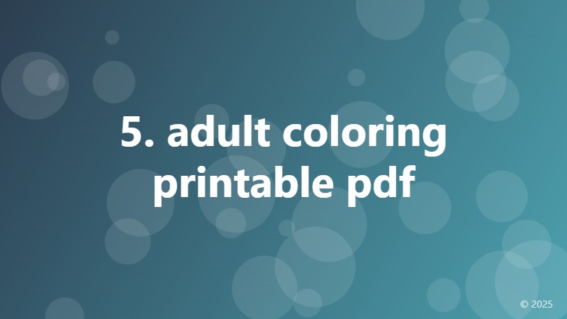 5. adult coloring printable pdf