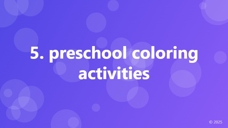 5. preschool coloring activities