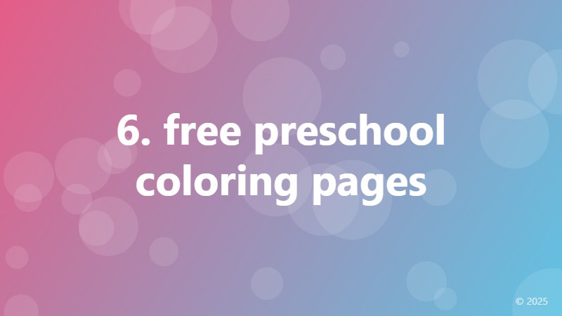 6. free preschool coloring pages