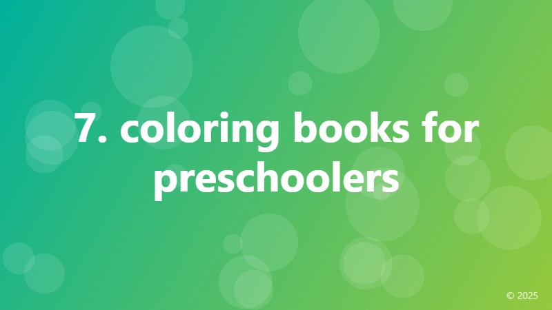7. coloring books for preschoolers