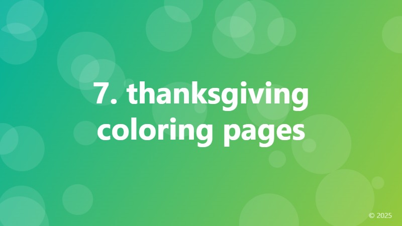 7. thanksgiving coloring pages