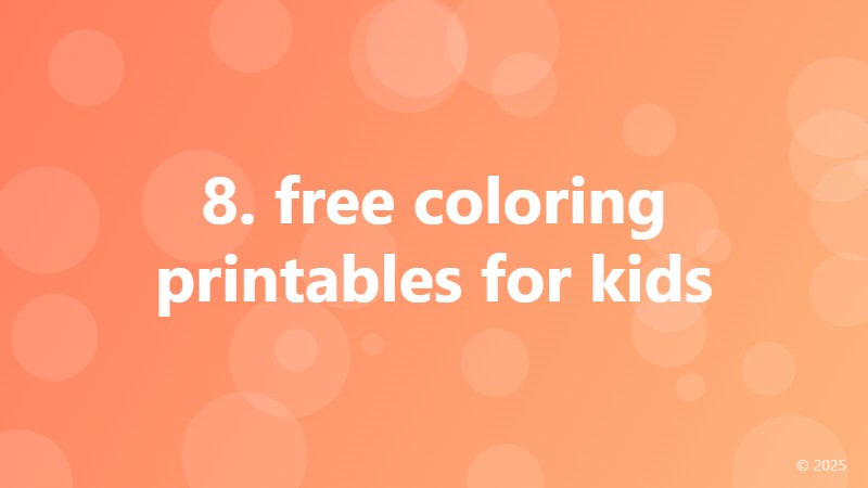 8. free coloring printables for kids