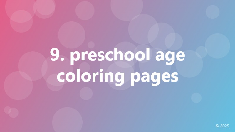 9. preschool age coloring pages