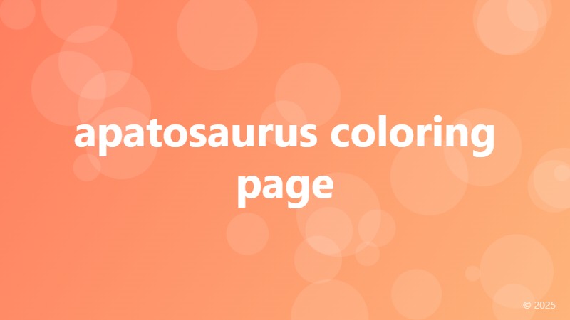 apatosaurus coloring page