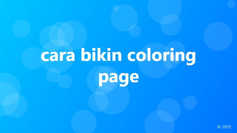 cara bikin coloring page