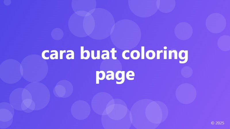 cara buat coloring page