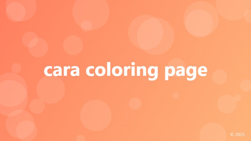 cara coloring page