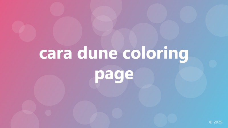 cara dune coloring page
