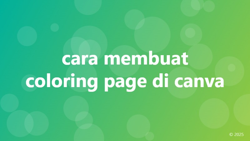 cara membuat coloring page di canva