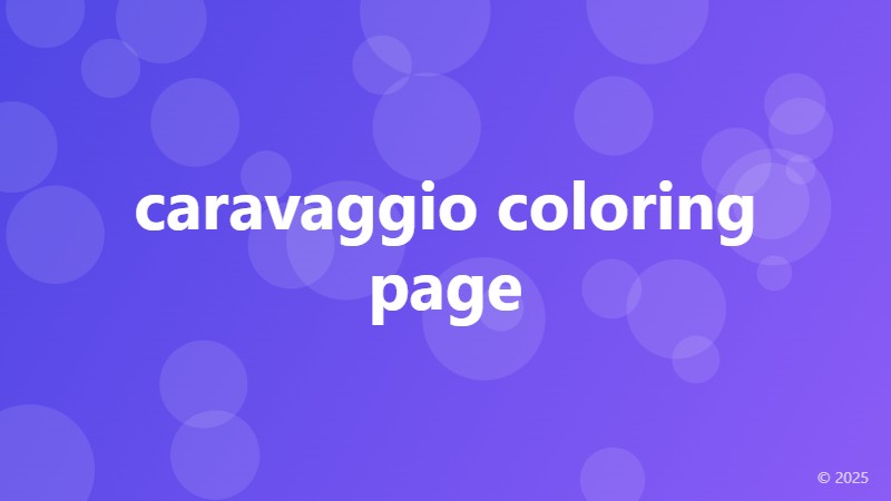 caravaggio coloring page