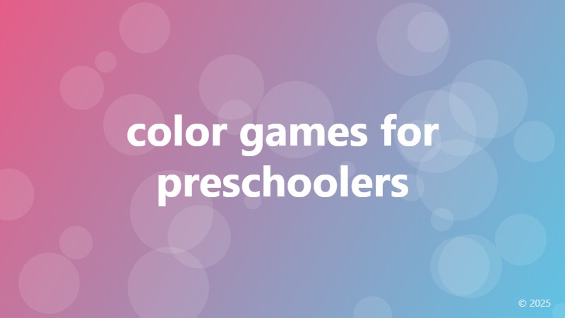 color games for preschoolers
