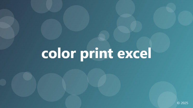 color print excel