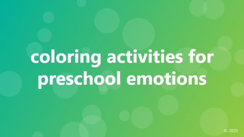 coloring activities for preschool emotions