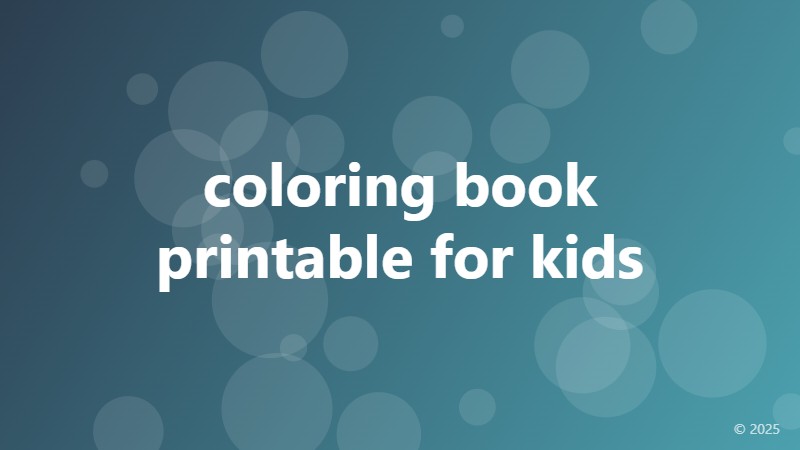 coloring book printable for kids
