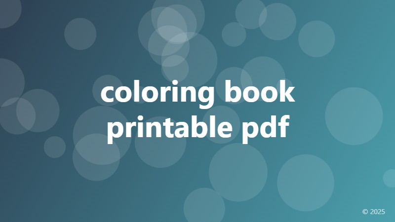 coloring book printable pdf