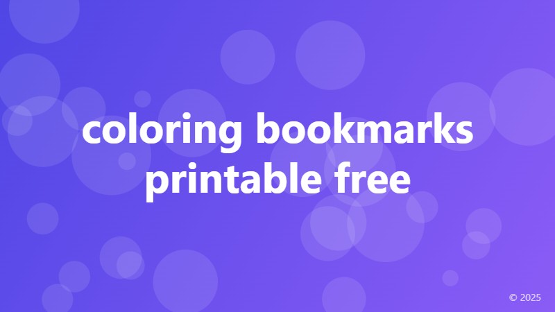 coloring bookmarks printable free