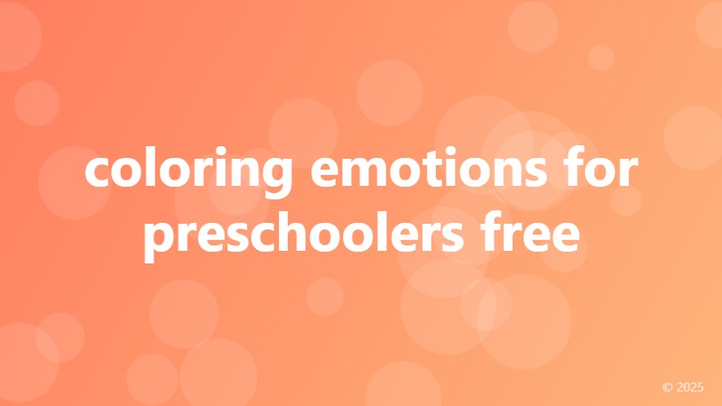coloring emotions for preschoolers free