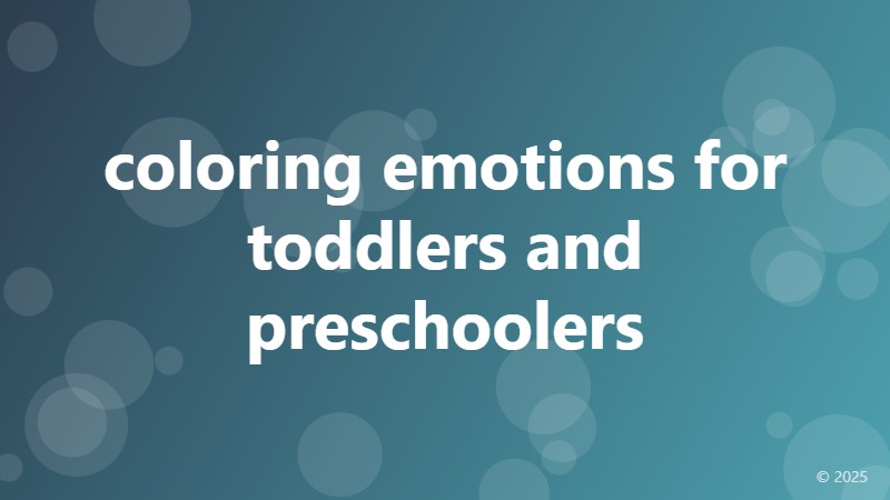 coloring emotions for toddlers and preschoolers