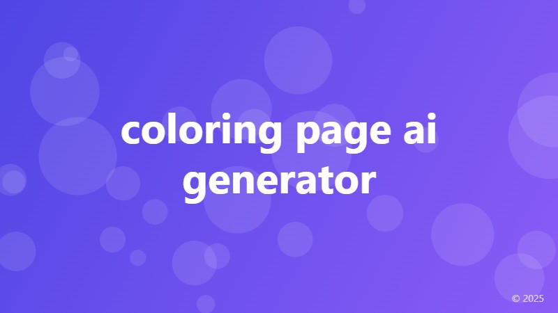 coloring page ai generator