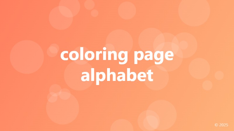 coloring page alphabet