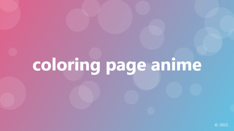 coloring page anime