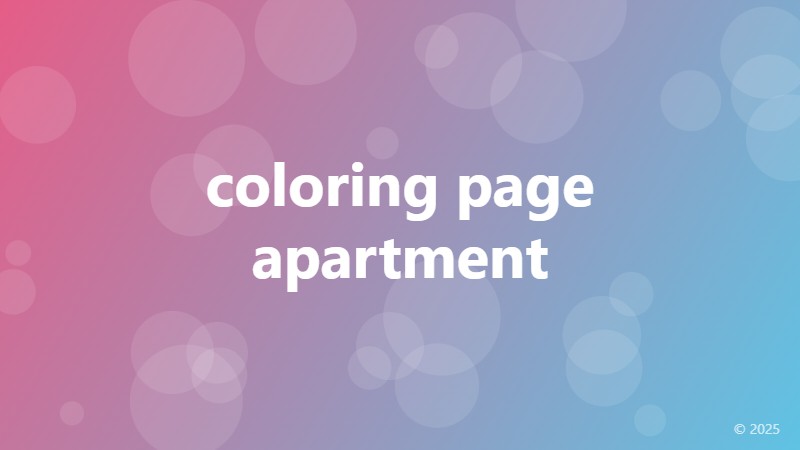 coloring page apartment