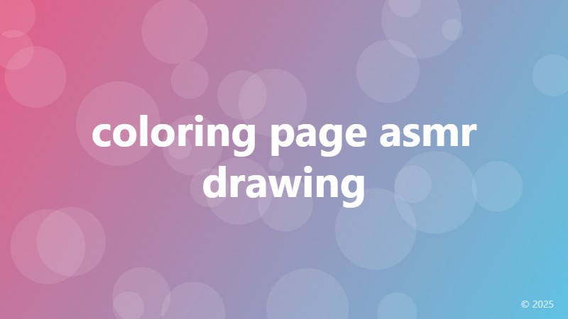 coloring page asmr drawing