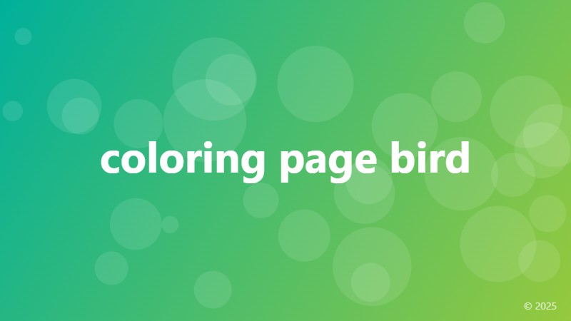 coloring page bird