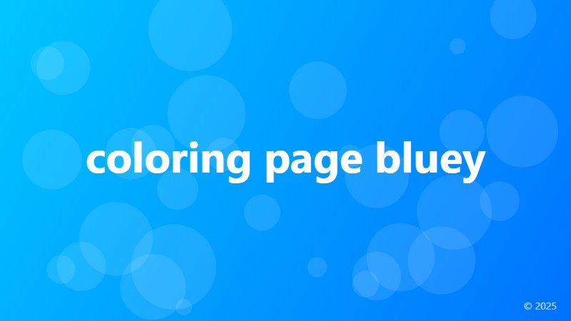 coloring page bluey
