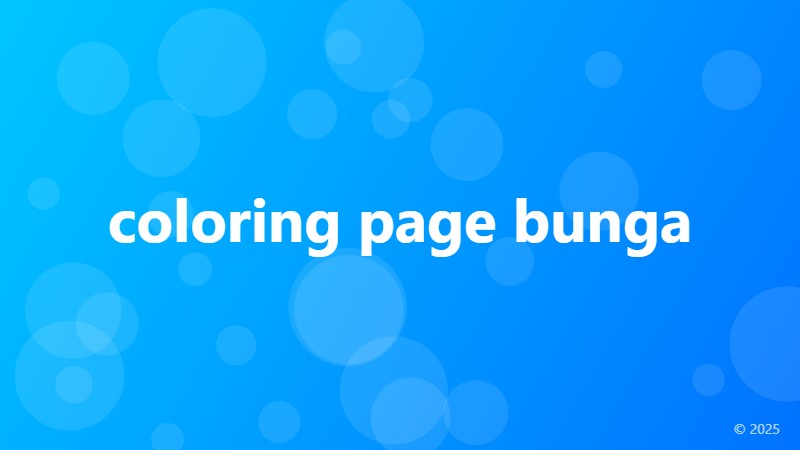 coloring page bunga