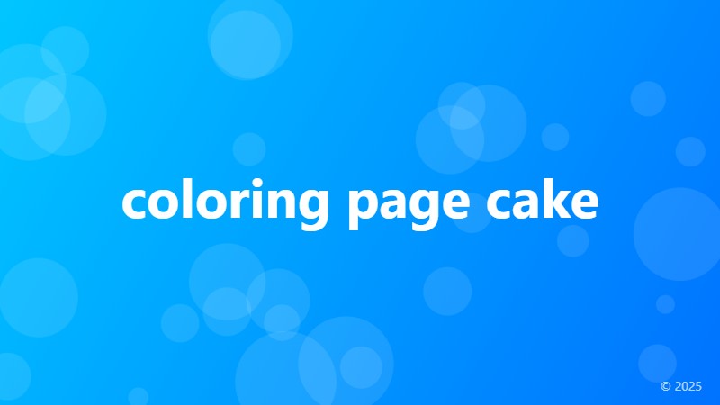 coloring page cake
